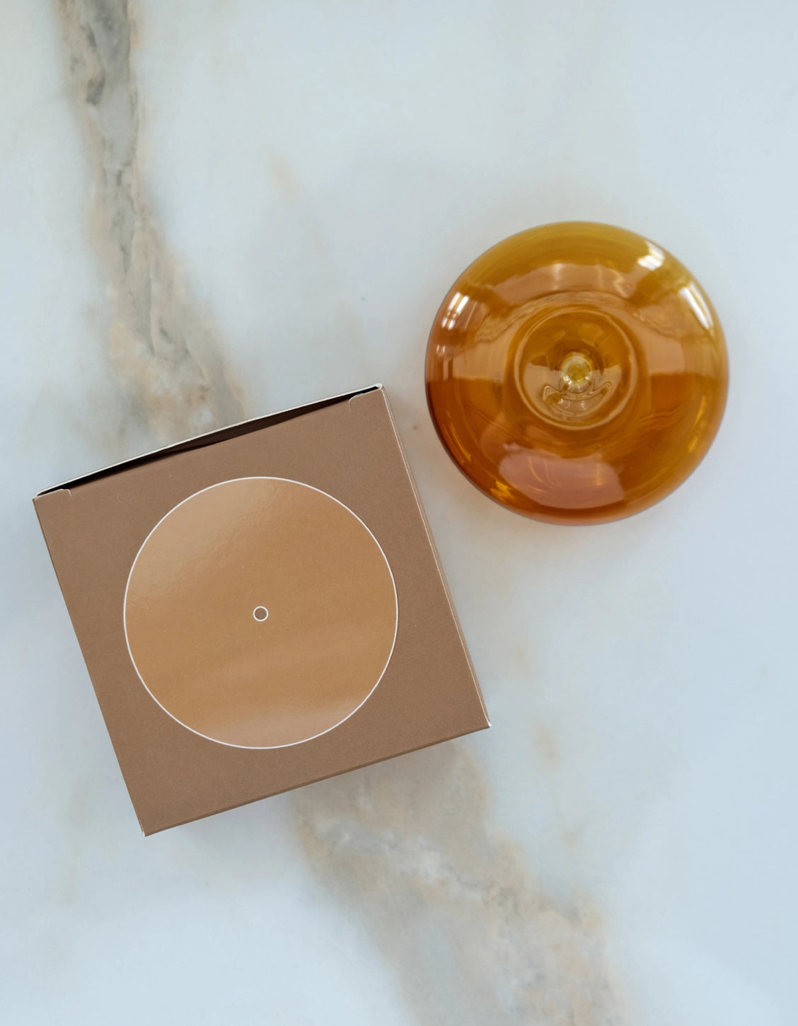 Glass Bubble Incense Burner - Translucent Amber.