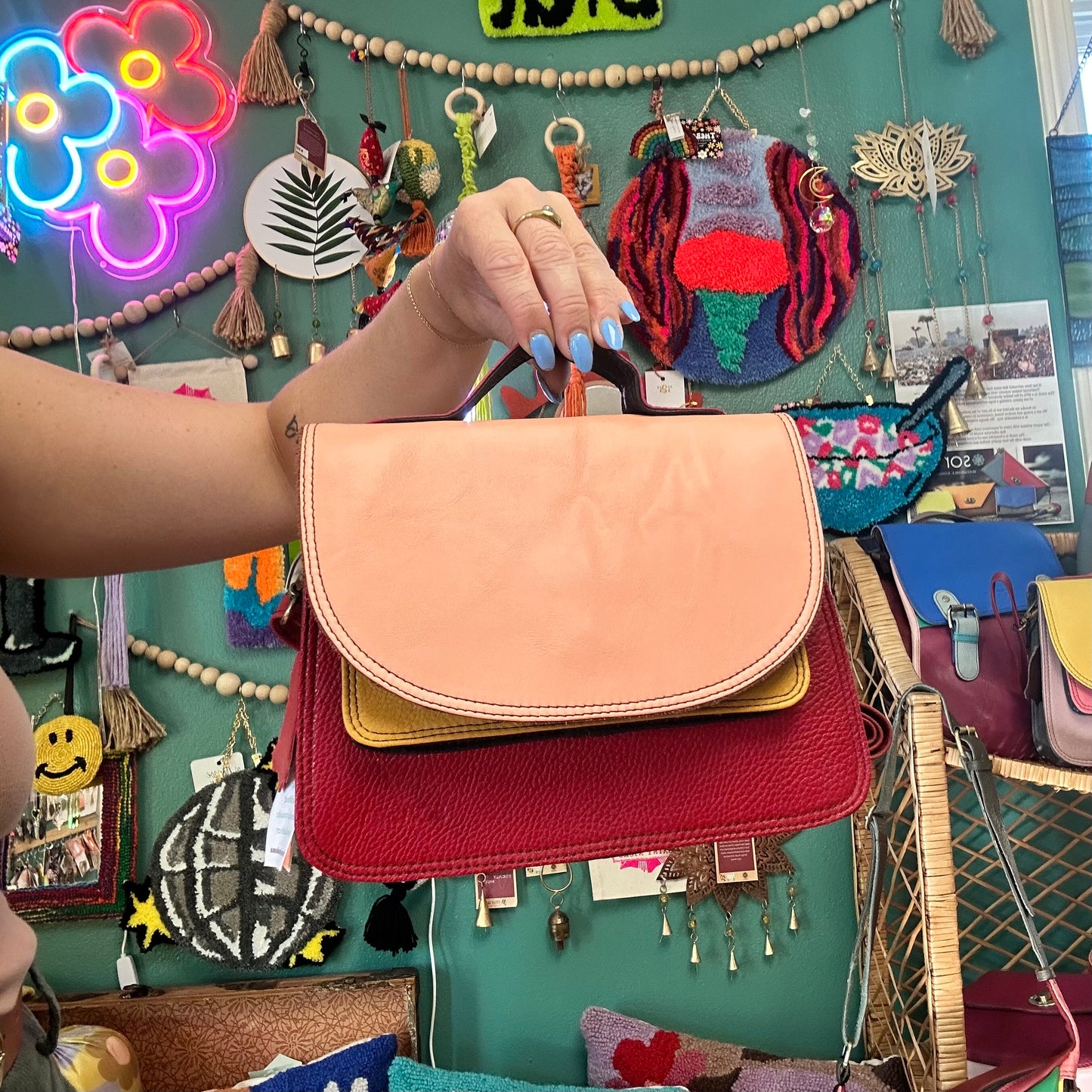 Recycled Leather · Handmade Crossbody Bag - The Emily