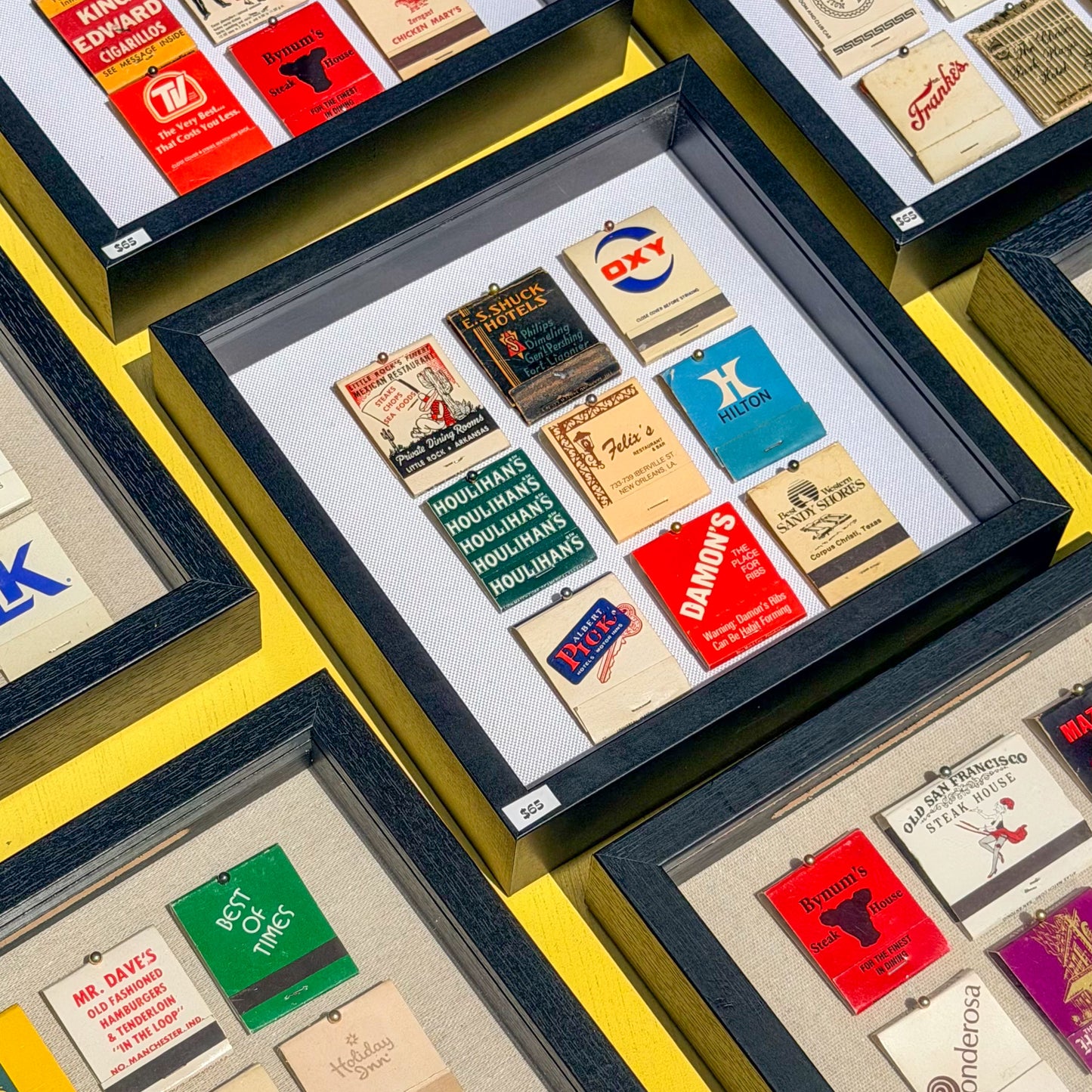 Vintage Framed Matchbook Shadow Box - C