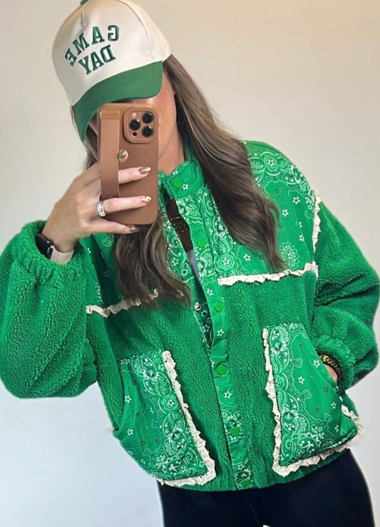 Green Sherpa Paisley Jacket
