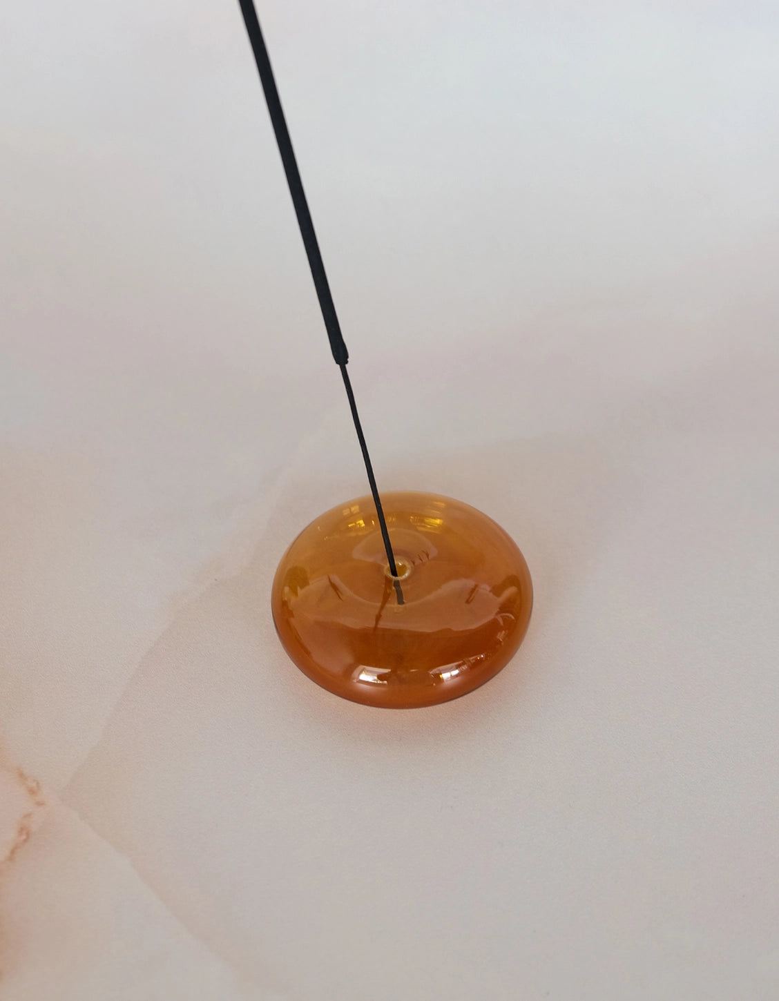 Glass Bubble Incense Burner - Translucent Amber.
