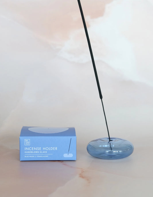 Glass Bubble Incense Burner - Translucent Blue.