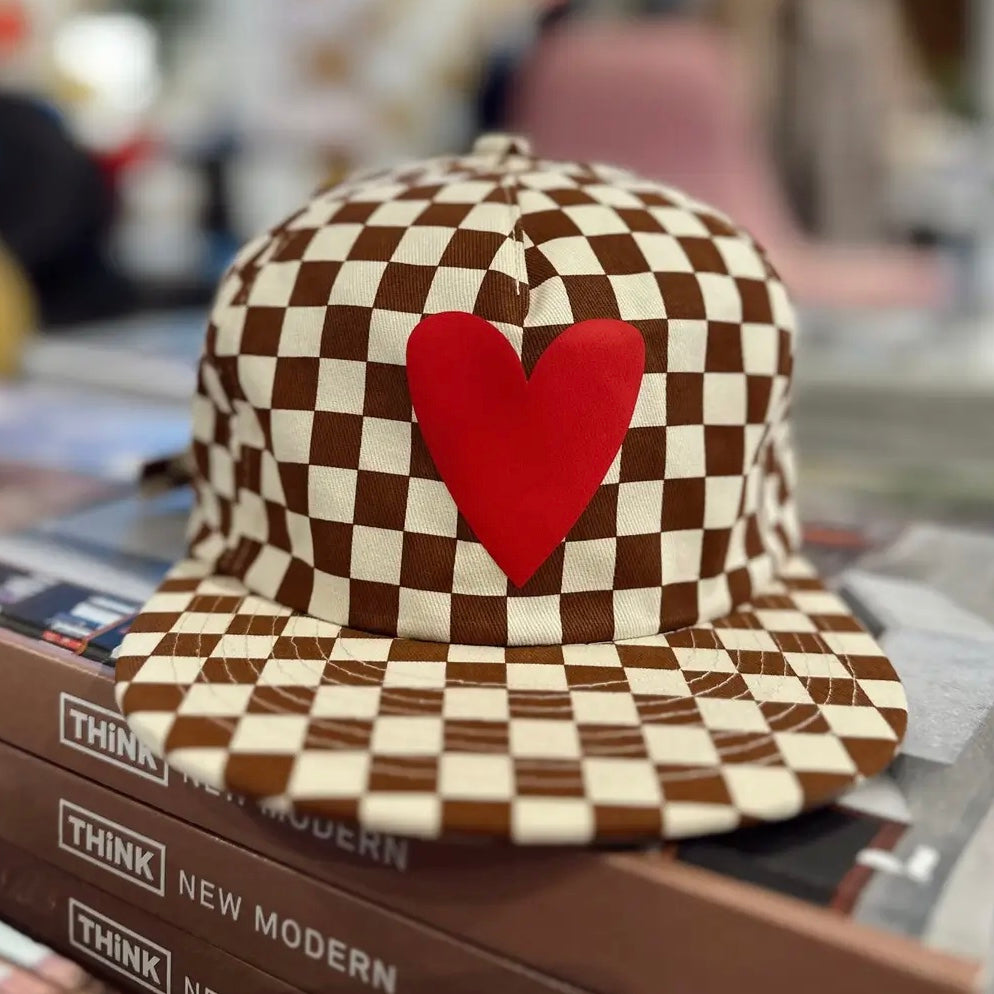 Checkered Heart Hat