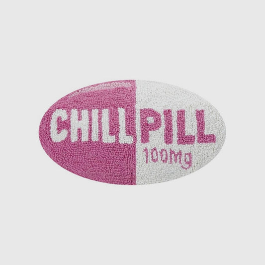 Chill Pill Latch Hook Pillow • Pink