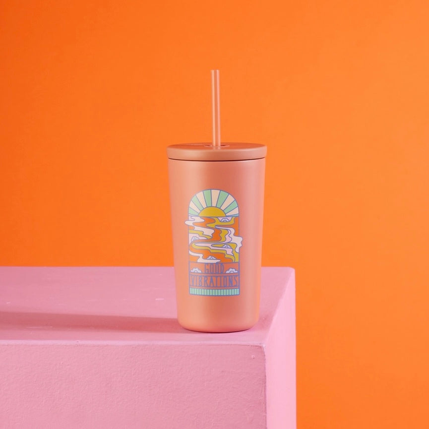 Good Vibrations Stainless Cup With Straw