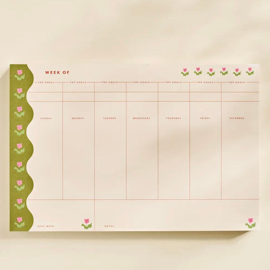 Garden Border Weekly Plan Notepad
