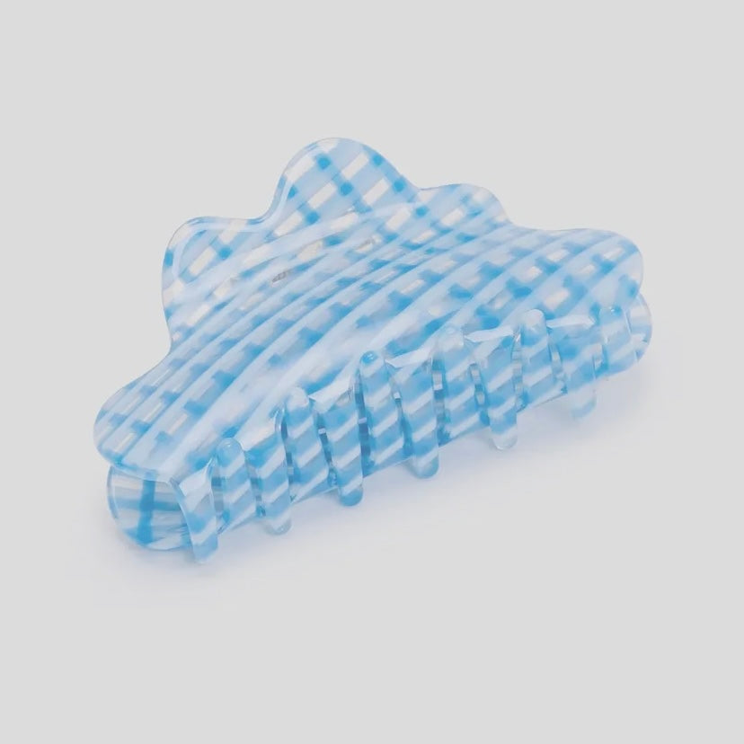 Baby Nimbus Claw Clip in Blue Lattice