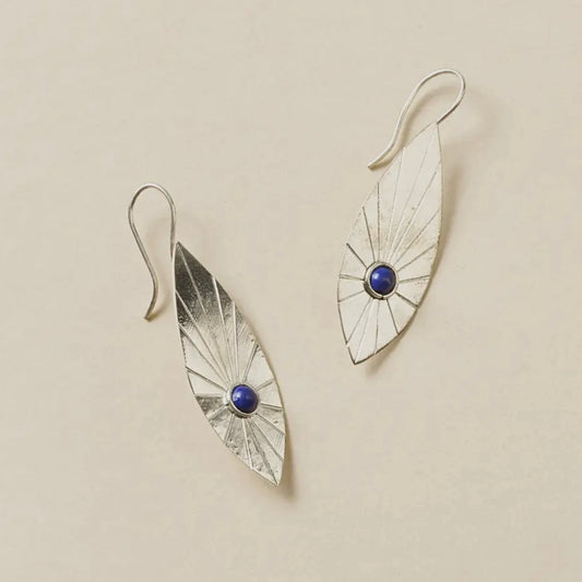 Bairavi Full Moon Drop Earrings - Silver