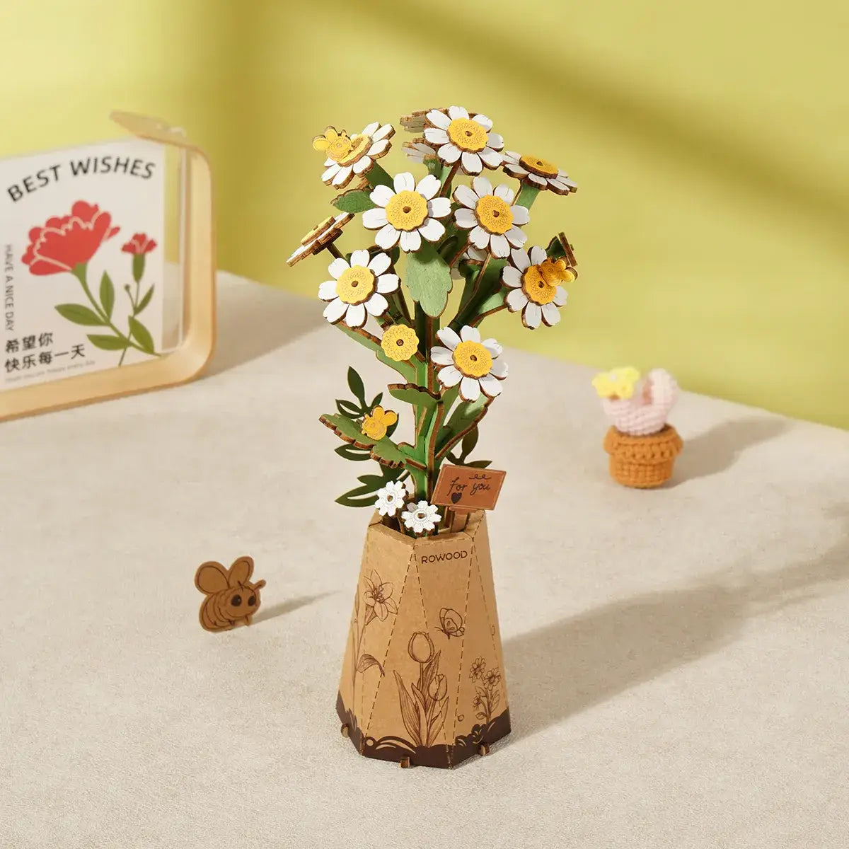 3D Wooden Flower Puzzle: Chamomile