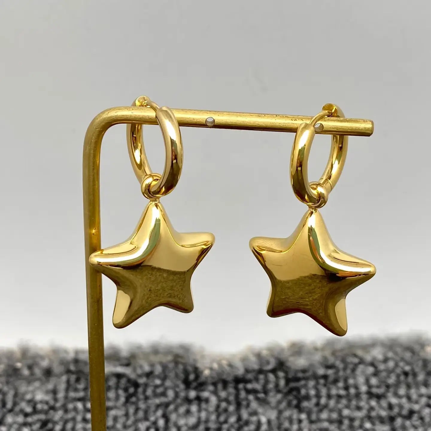 Golden Star Huggie Hoops