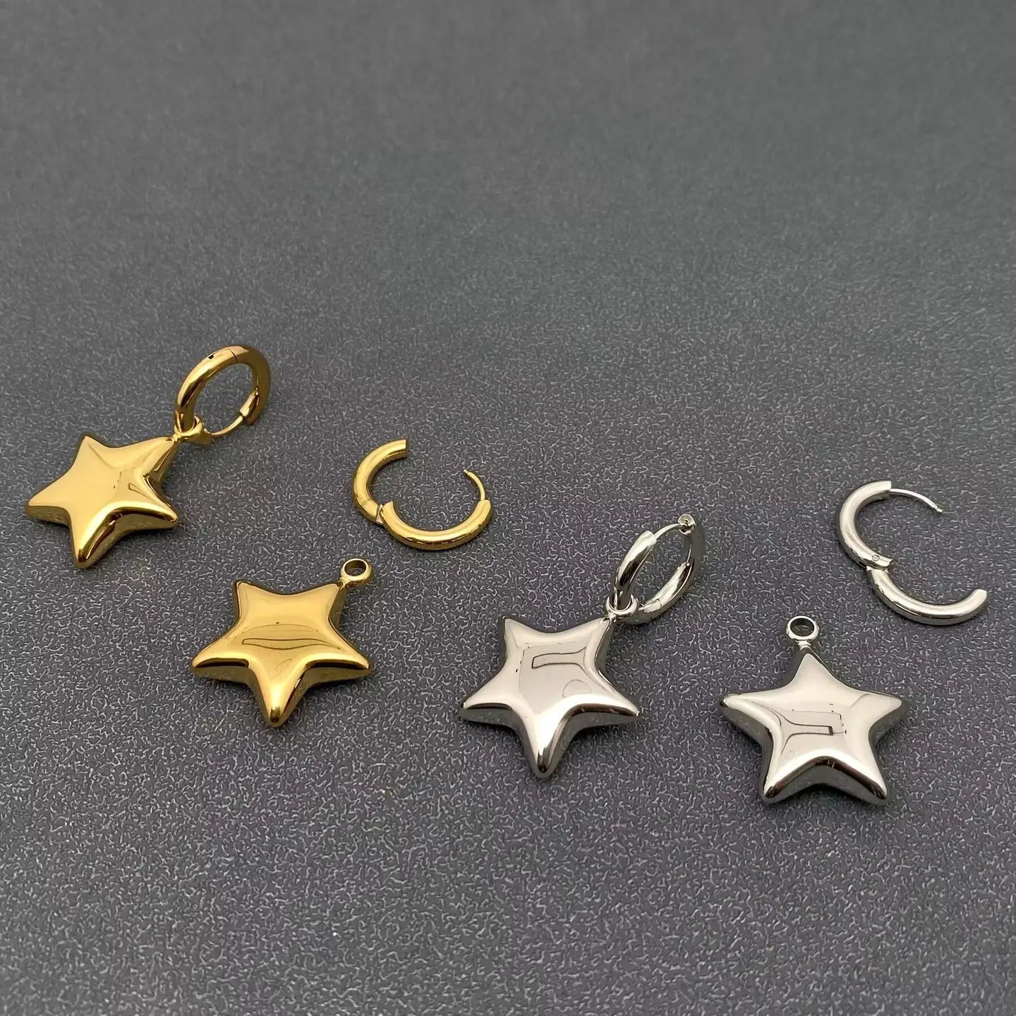 Golden Star Huggie Hoops