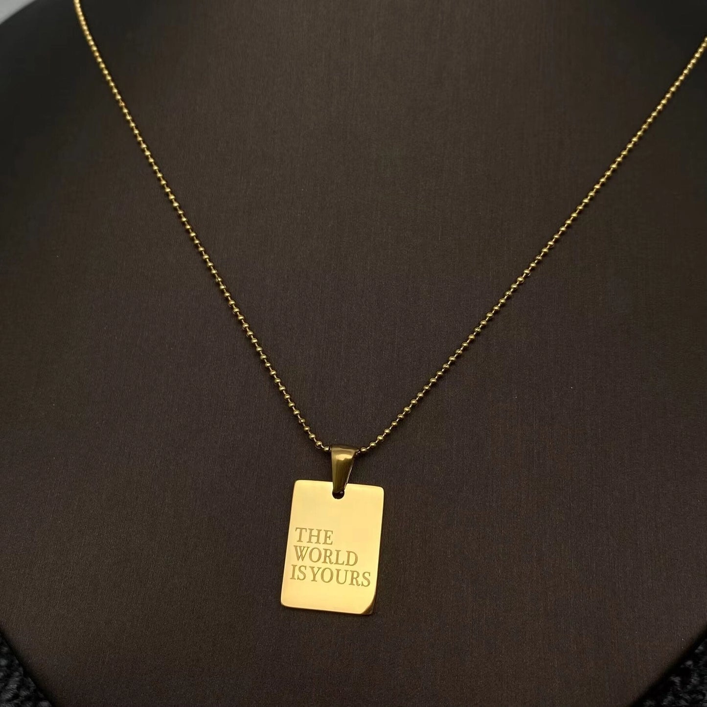 The World Is Yours 18k Gold Plated Necklace