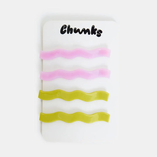 Slide Clips in Lilac + Chartreuse