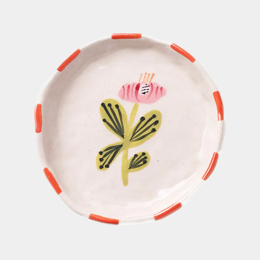 Flower Trinket Tray-Ceramic Trinket Ring Dish-Jewelry Tray