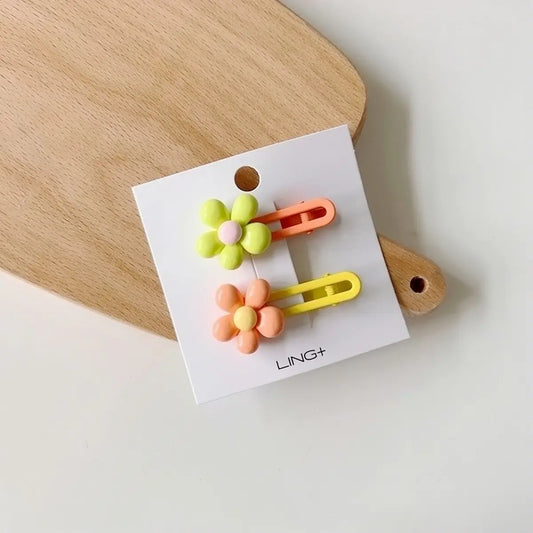 Flower Hair Clip Set - Citrus
