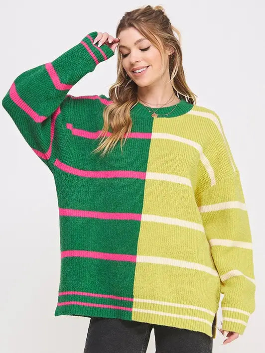 Stripped Crew Neck Sweater