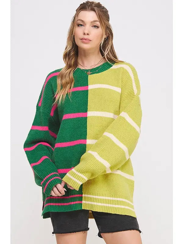 Stripped Crew Neck Sweater