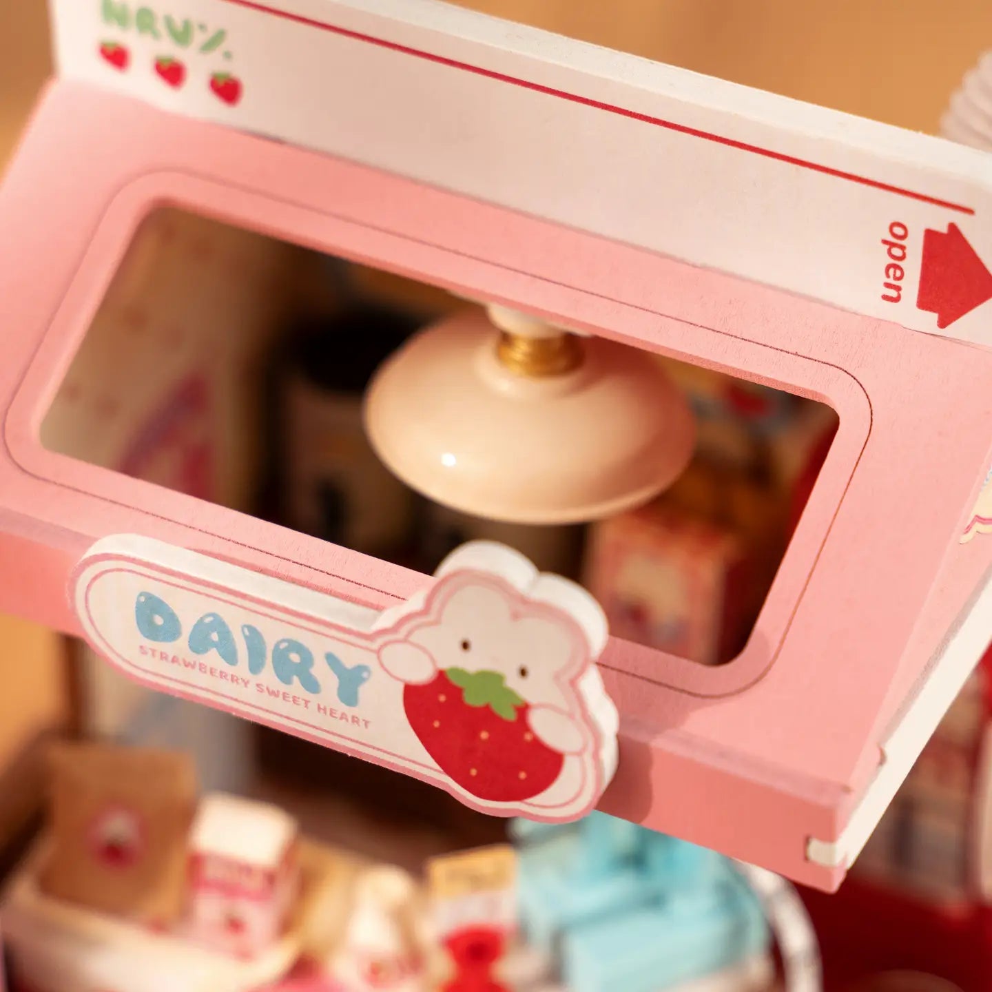Diy Miniature House Kit: Strawberry Milk Box