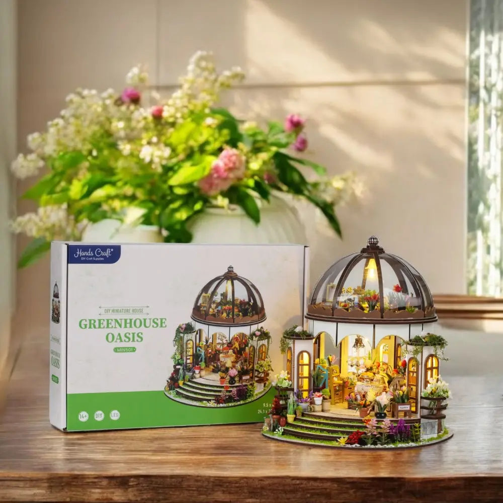 Diy Miniature House Kit: Greenhouse Oasis