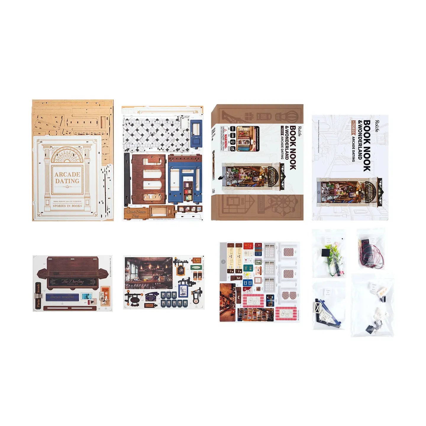 Diy Book Nook Kit: Paris Arcade Date with Dust Cover