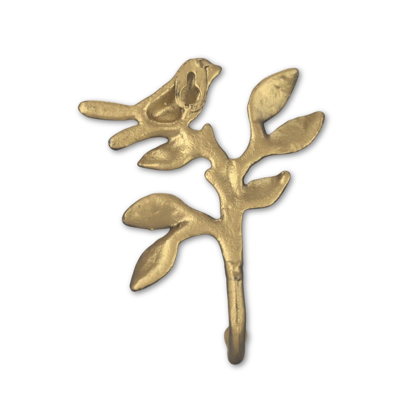 Golden Bird & Flower Cast Iron Wall Hook