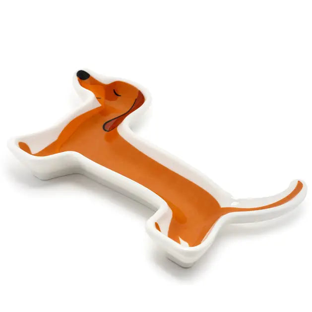 Dachshund Dog Ceramic Trinket & Jewelry Tray