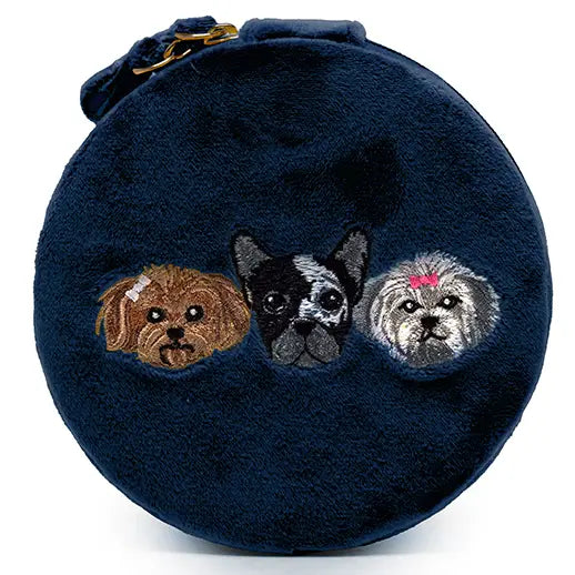 Velvet Jewelry Travel Case - Dogs
