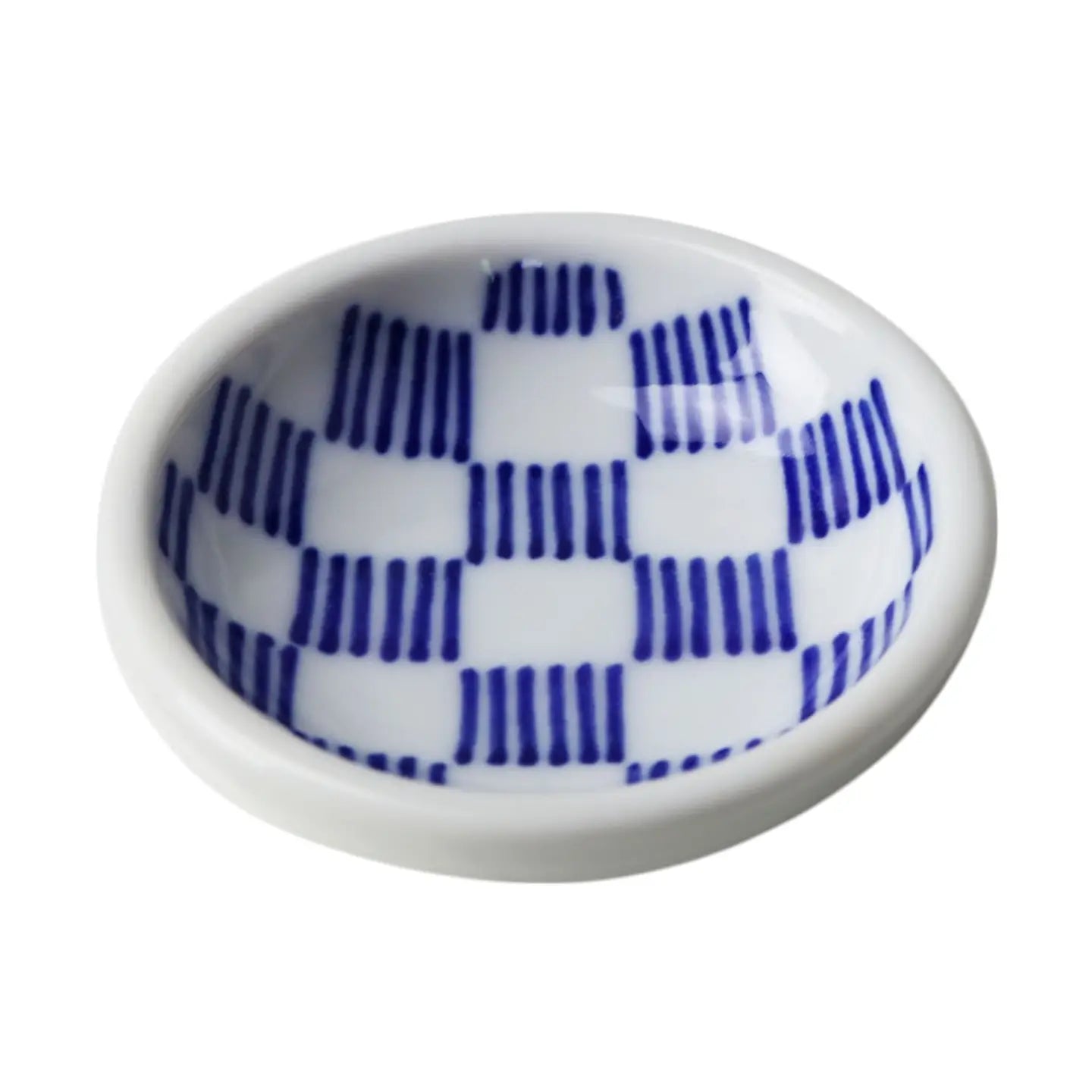 Checkered Porcelain Ring Dish / Incense Burner