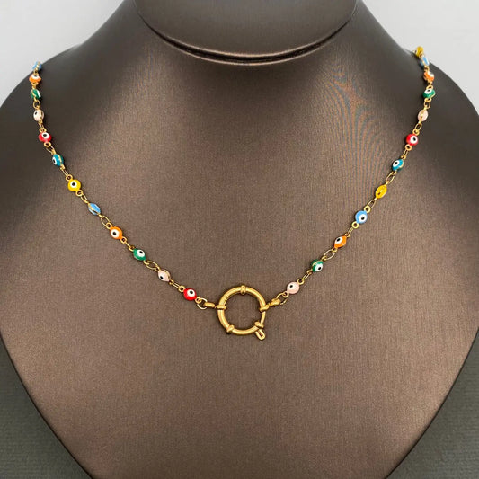 Rainbow Evil Eye Necklace