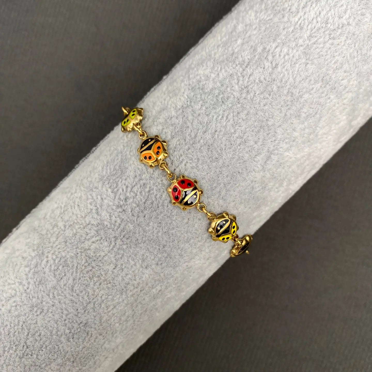 Enamel Lady Bug Bracelet