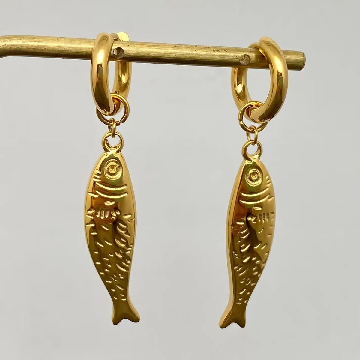 Sardine Fish Huggie Earrings