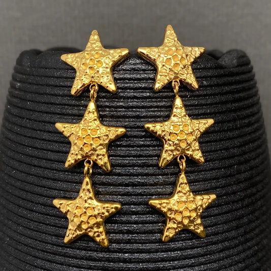 Hammered Star Earrings