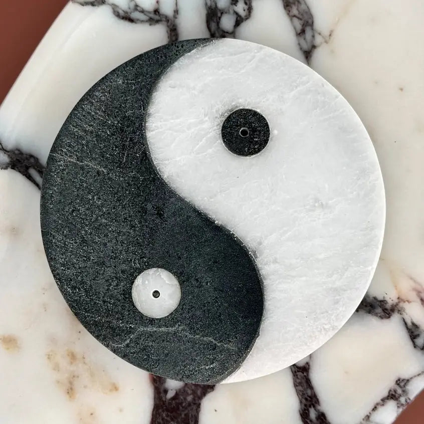 Yin Yang Marble Incense Holder