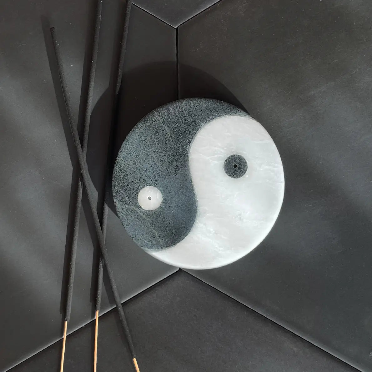 Yin Yang Marble Incense Holder