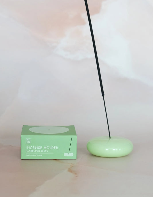Glass Bubble Incense Burner - Opaque Green.