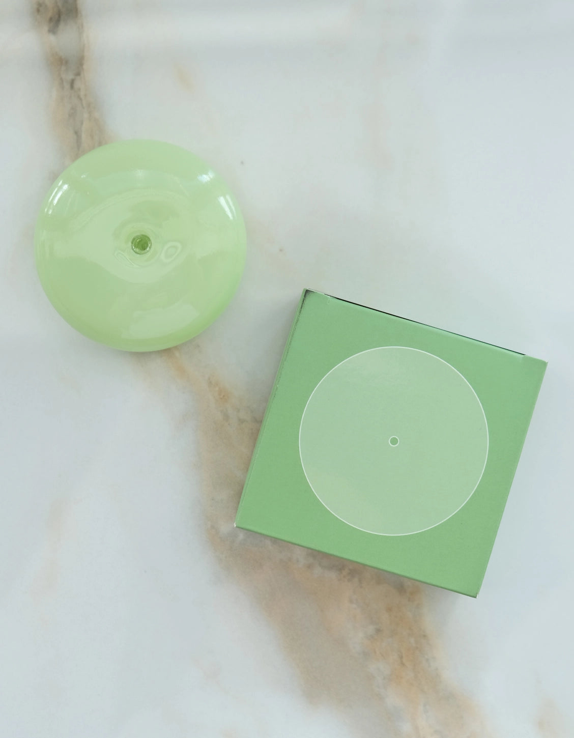 Glass Bubble Incense Burner - Opaque Green.