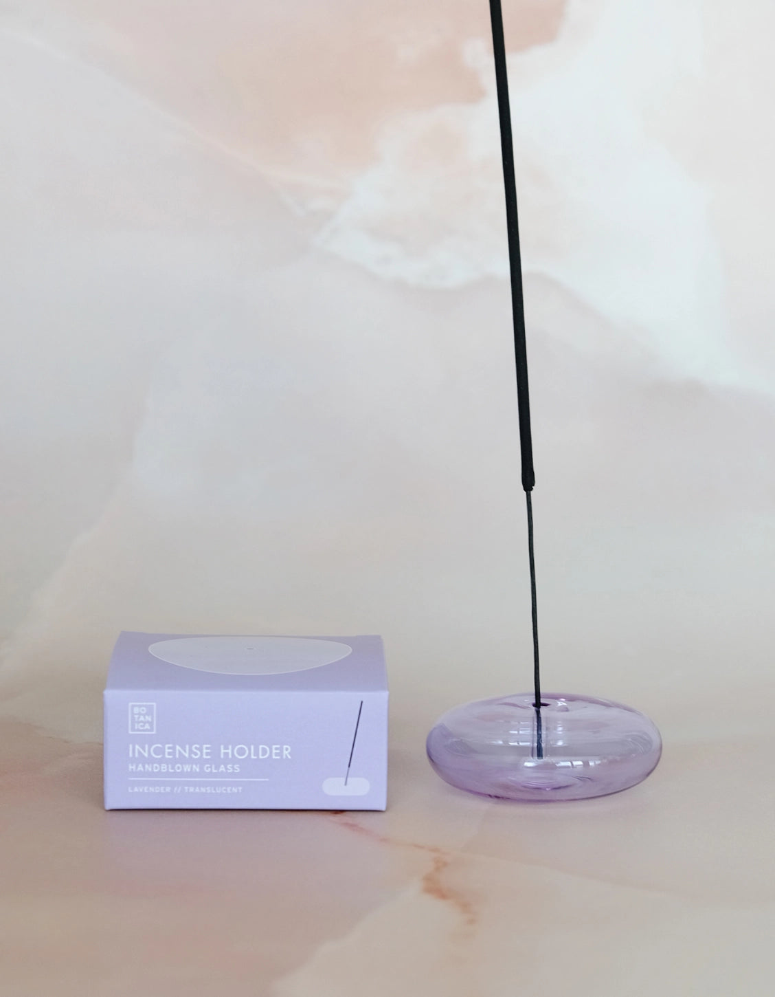 Glass Bubble Incense Burner - Translucent Purple.