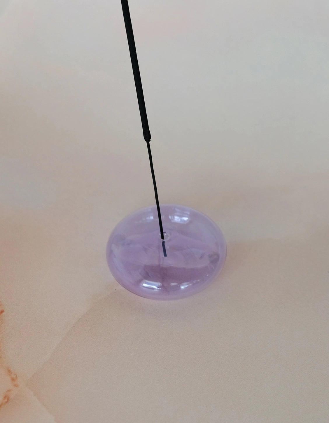 Glass Bubble Incense Burner - Translucent Purple.