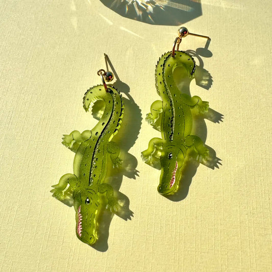 Alligator Earrings.