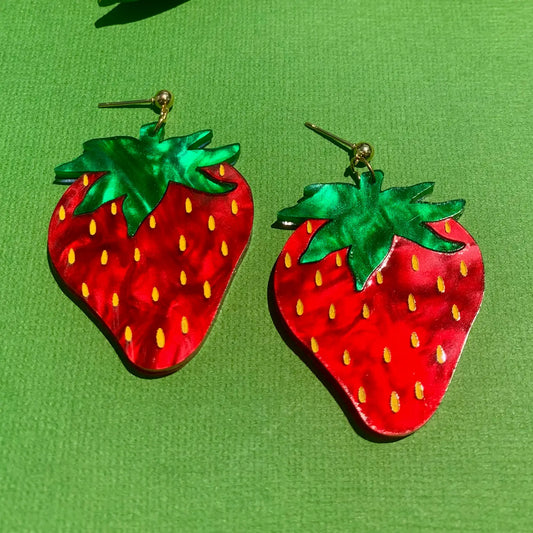 Strawberry Earrings.