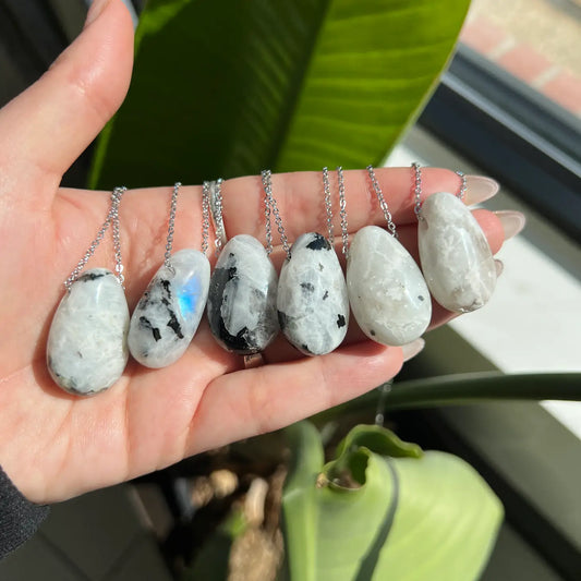 Moonstone Chunk Necklace.