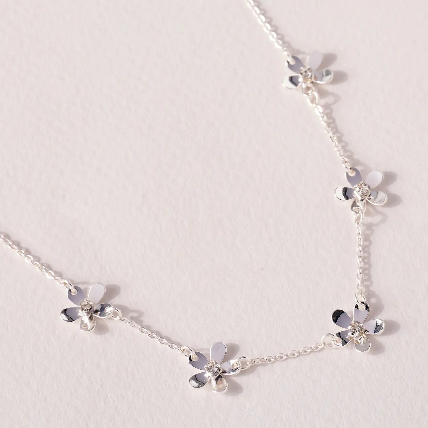Silver Daisy Charm Necklace