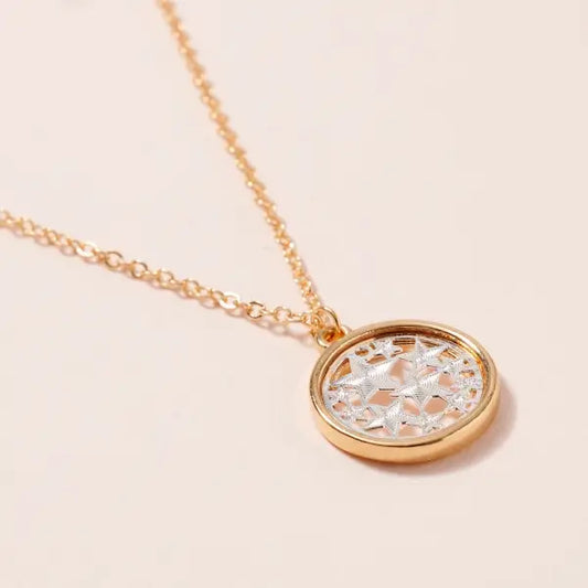 Silver + Gold Star Pendant Necklace
