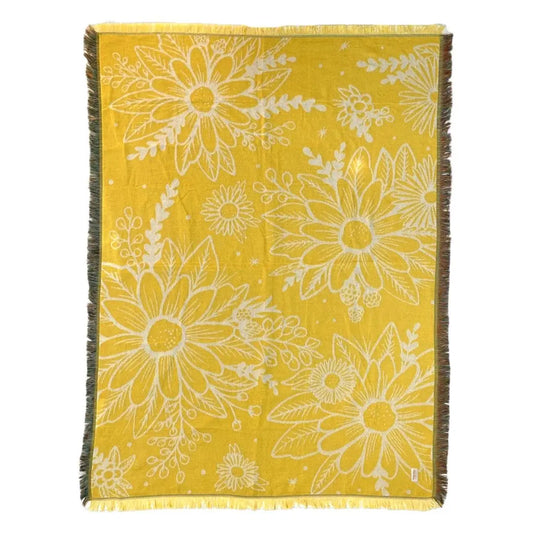 Yellow Lousia Woven Blanket