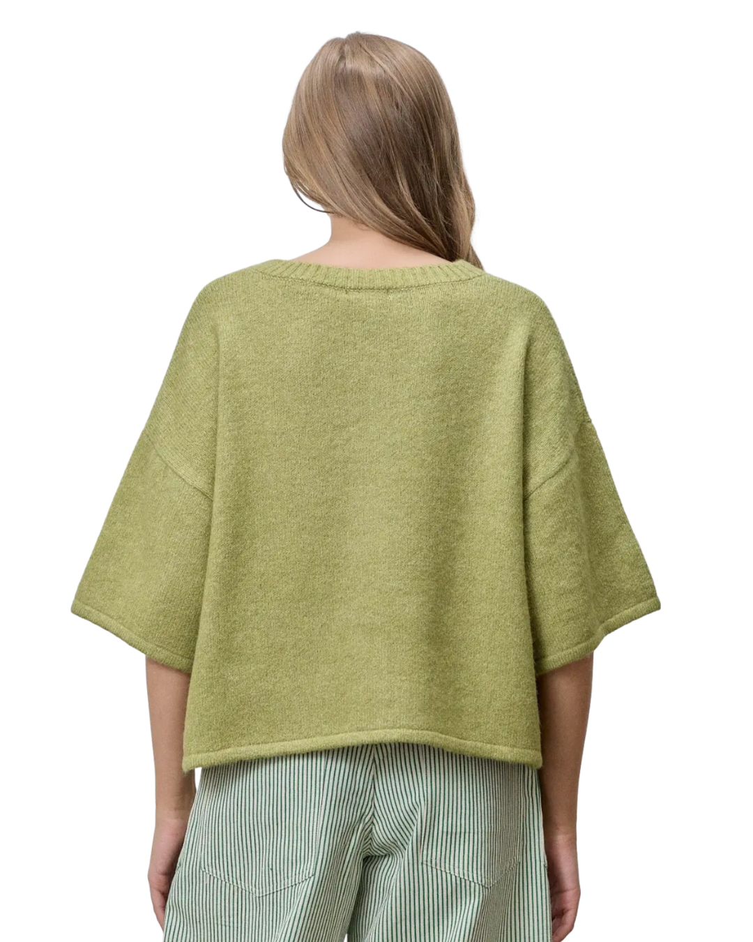 Oversized Short Sleeve Cardigan - Green.
