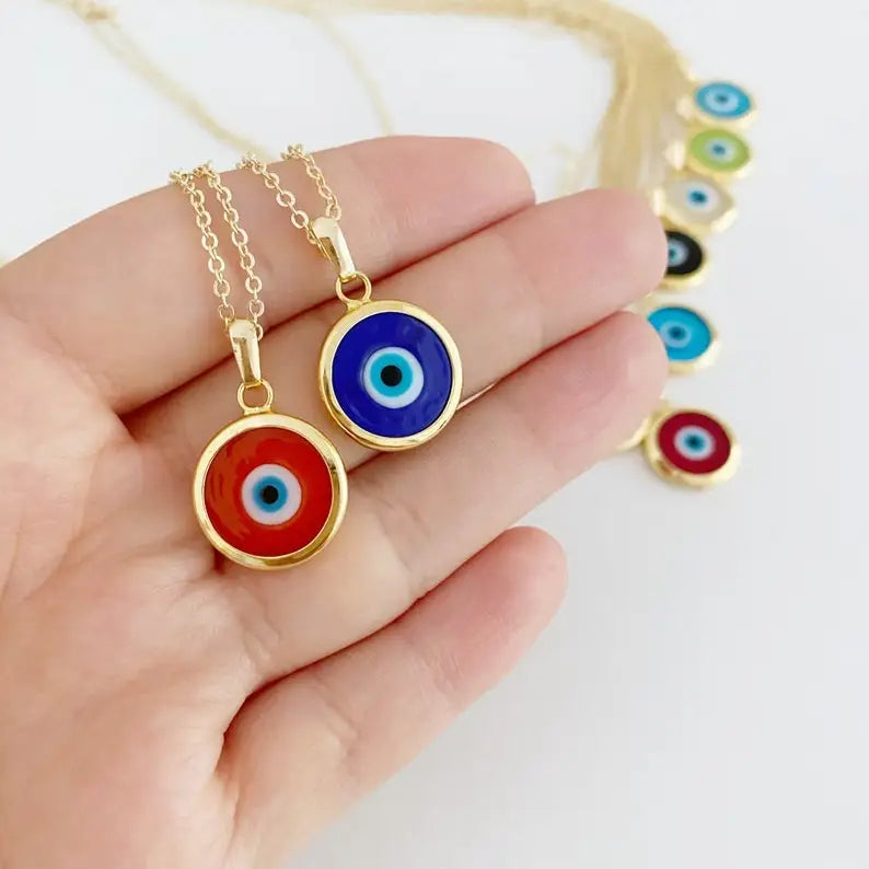 Murano Bead Evil Eye Necklace.