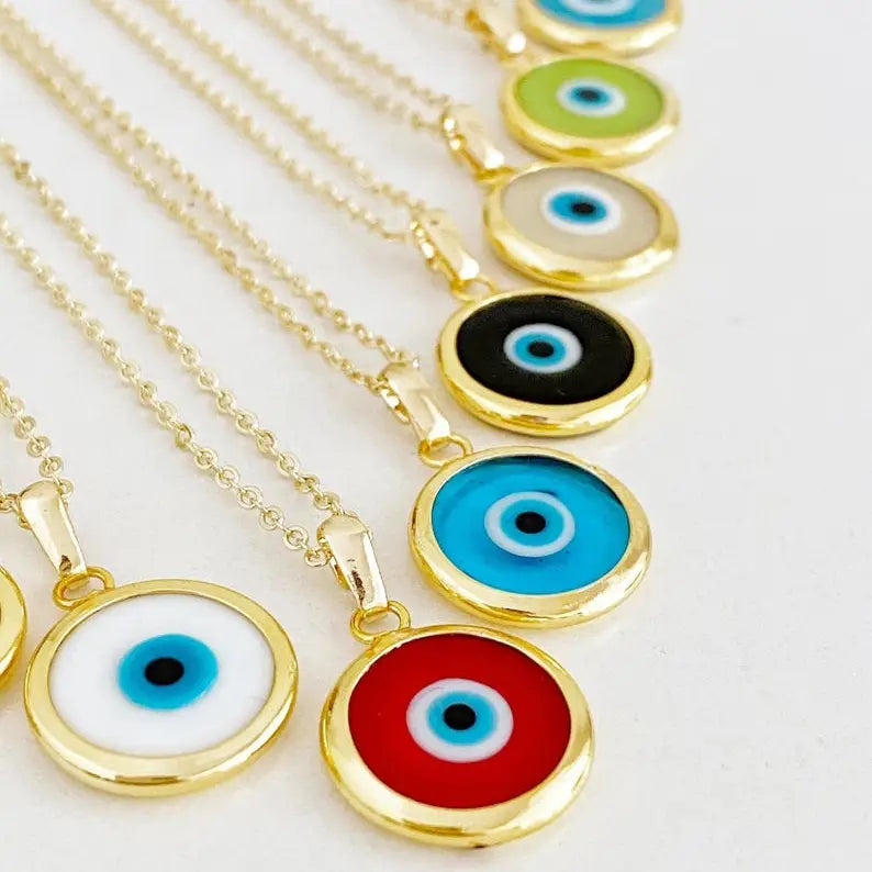 Murano Bead Evil Eye Necklace.