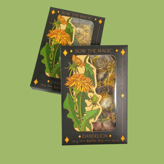 Dandelion Tarot Botanical Bath Tea Box.