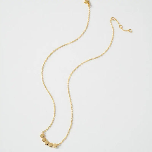 Disc Charm Necklace Collar - Gold