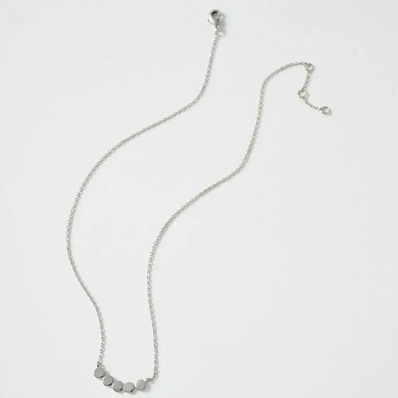 Disc Charm Necklace Collar - Silver